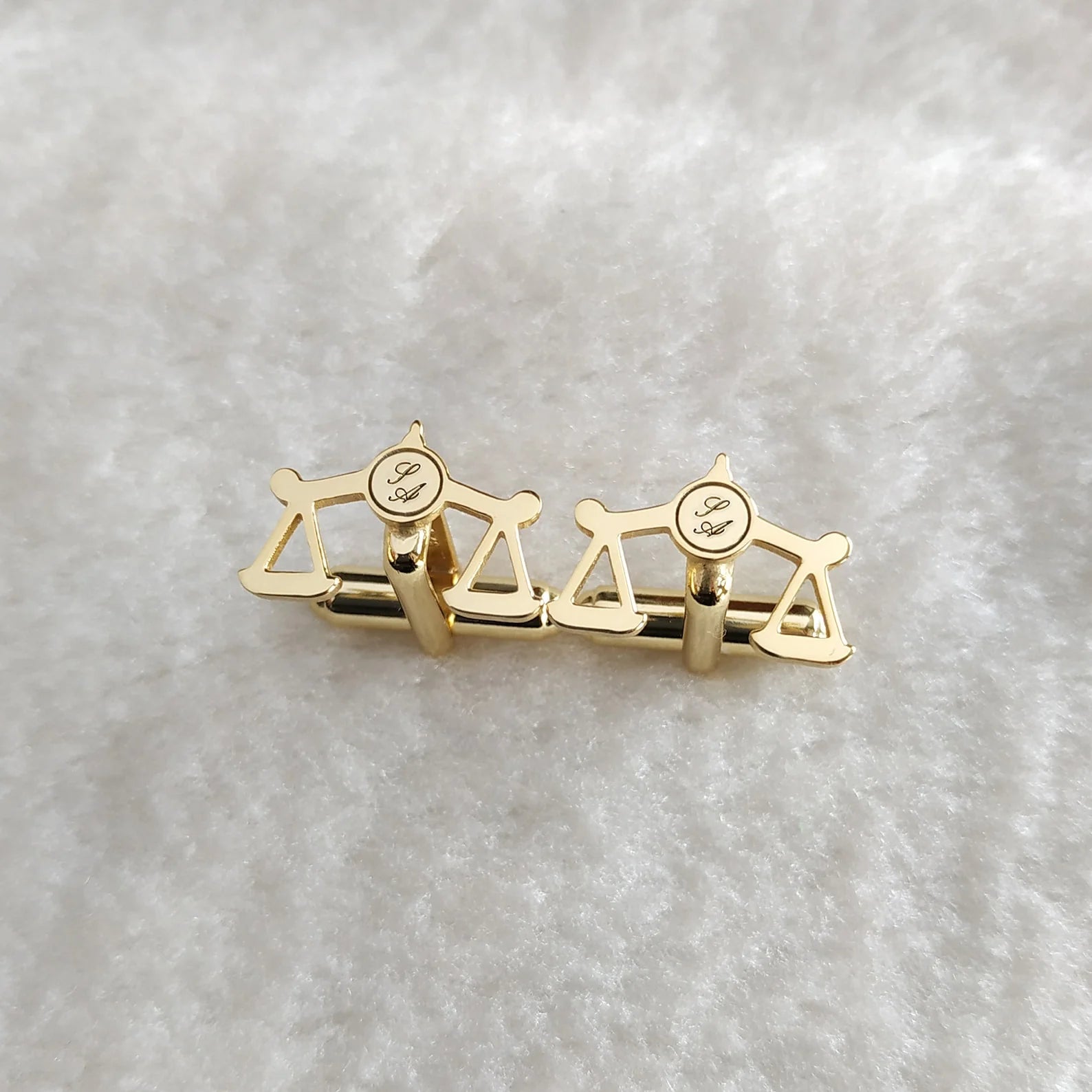 Personalized Justice and Initials Cufflinks