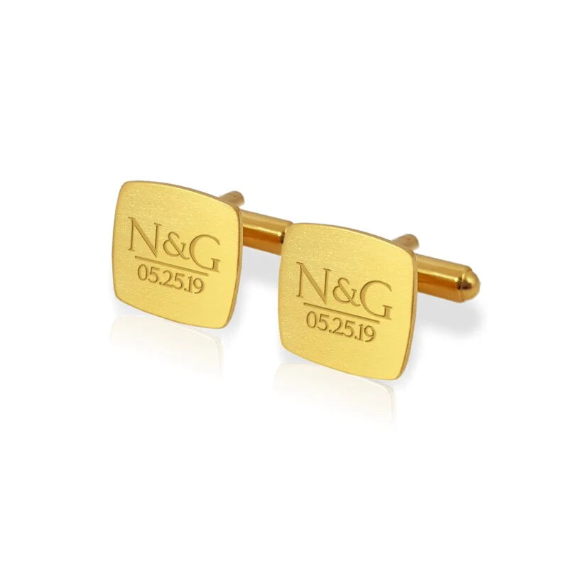 Personalized Initials & Date Cufflinks