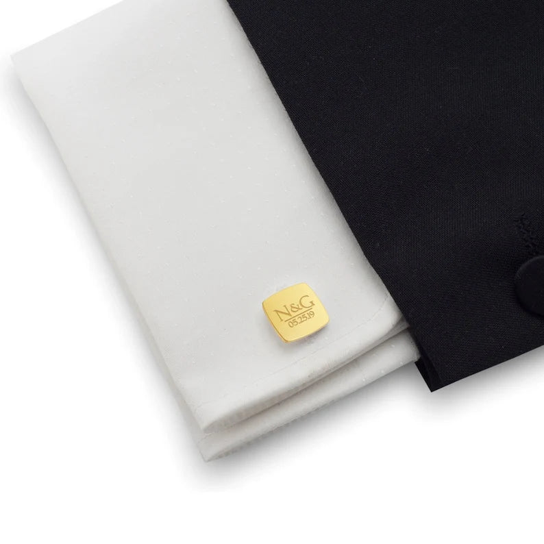 Personalized Initials & Date Cufflinks
