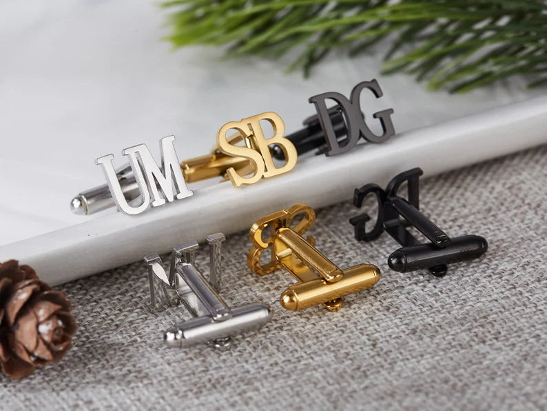 Custom Initial Cufflinks 1 Pair (2 Pcs)