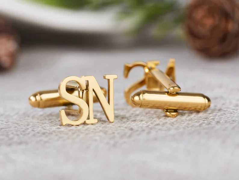 Custom Initial Cufflinks 1 Pair (2 Pcs)