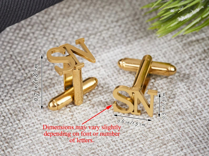 Custom Initial Cufflinks 1 Pair (2 Pcs)