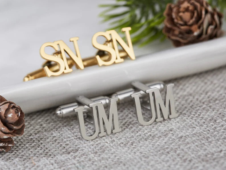 Custom Initial Cufflinks 1 Pair (2 Pcs)