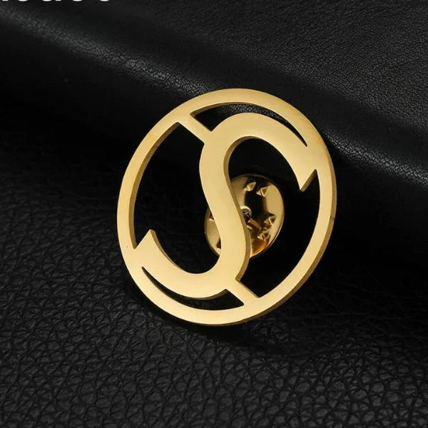 Custom Single Initials Brooch Lapel Pins